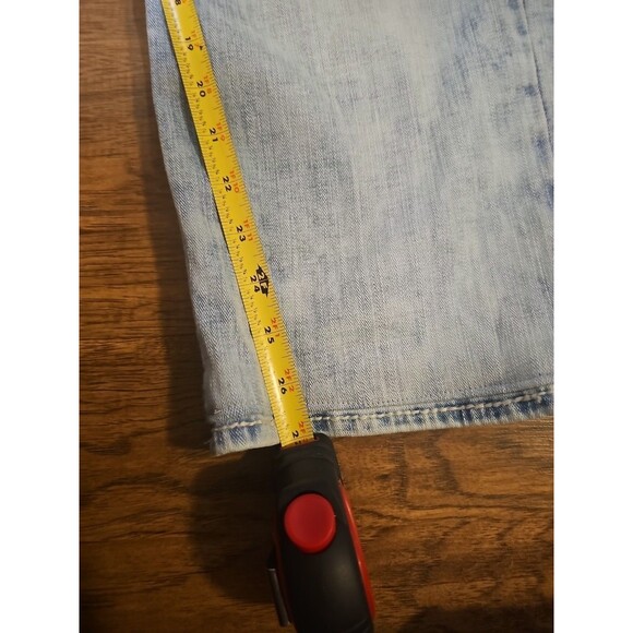 Salvage Mayhem Regular Bootcut Jeans 38x27 Distressed Light Blue Denim - Picture 6 of 9